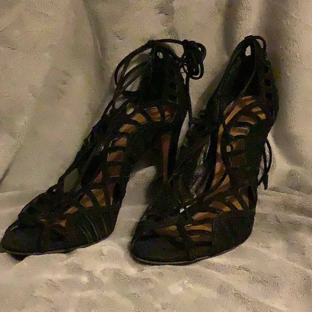 Aquazzura Black Suede Stilettos